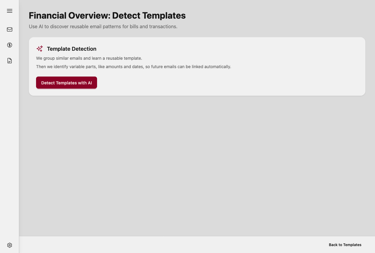 Detect financial templates